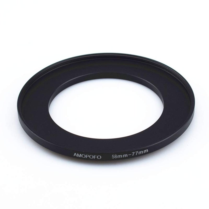 Amopofo 58-77mm Metal Ring/58mm to 77mm Step-Up Ring for Filters,Made of CNC Machined Space Aluminum with Matte Black Electroplated Finish,Compatible with All 58mm Camera Lenses & 77mm Accessories - Image 3